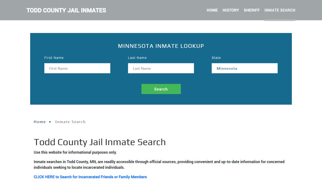 Todd County, MN Detainee Lookup