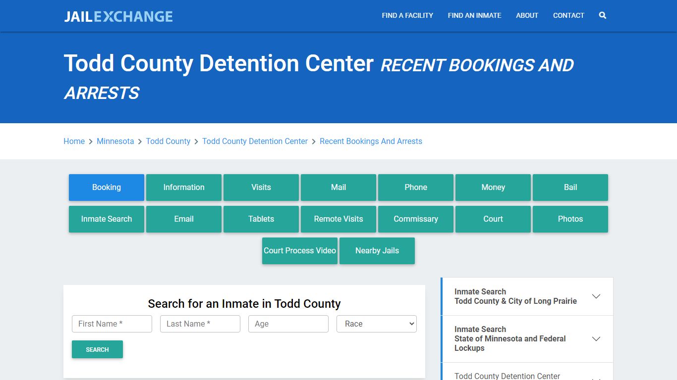 Todd County Detention Center MN Recent Arrests and Bookings - Jail Exchange